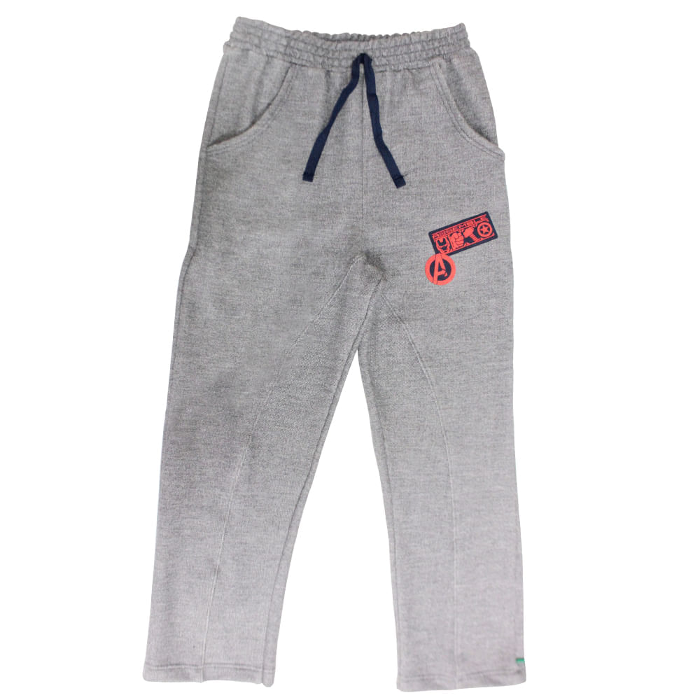 Calça Moletom - Estampa 3D - Cinza Mescla - Avengers - Disney