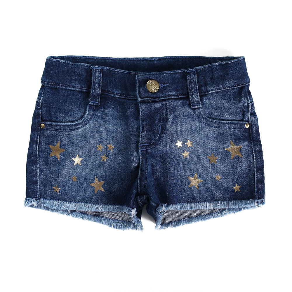 Short Jeans - Estrelinha Fiol - Liga da Justiça - Algodão e Poliéster - Jeans - DC Comics