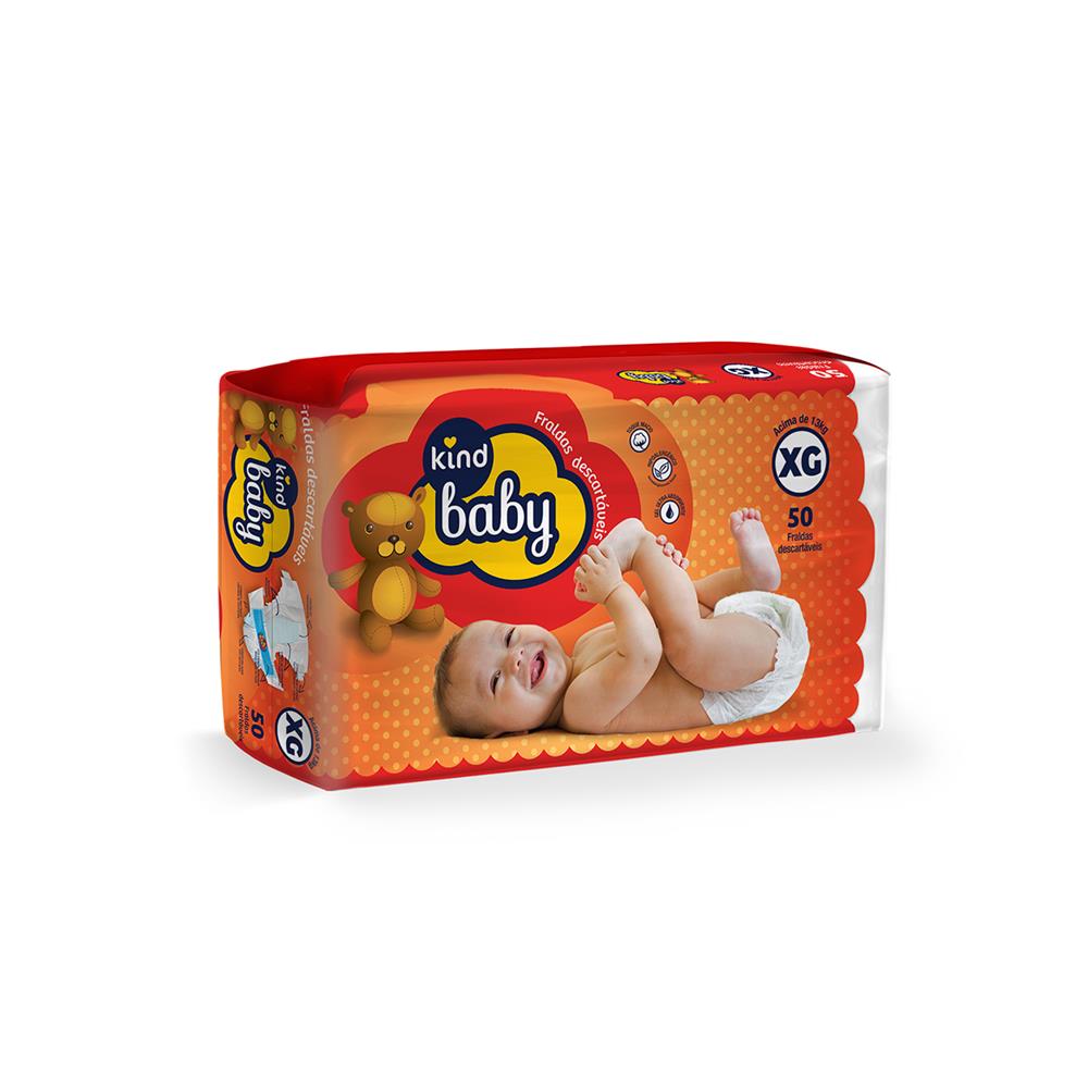 Encontraproduto.com.br - Fraldas Kind Baby XG 50 Unidades