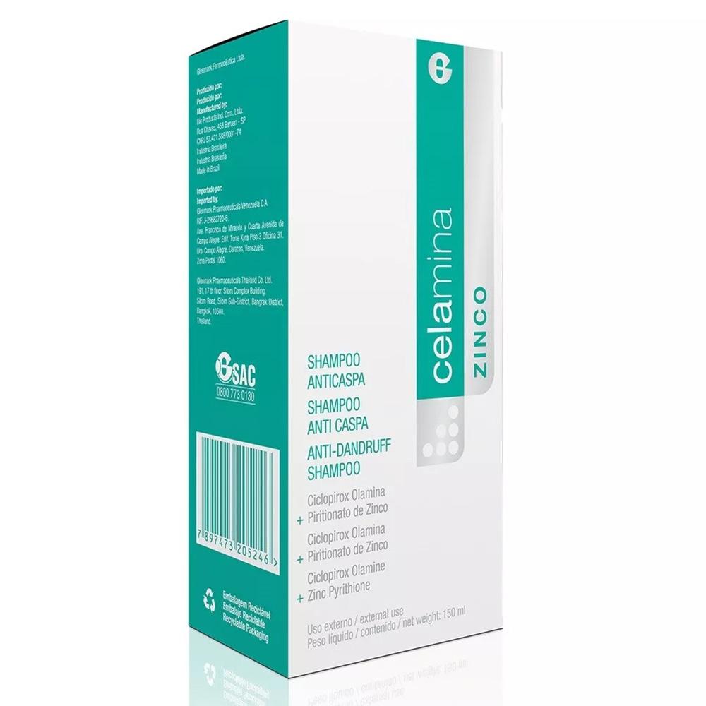Shampoo Glenmark Celamina Zinco Anticaspa 150ml